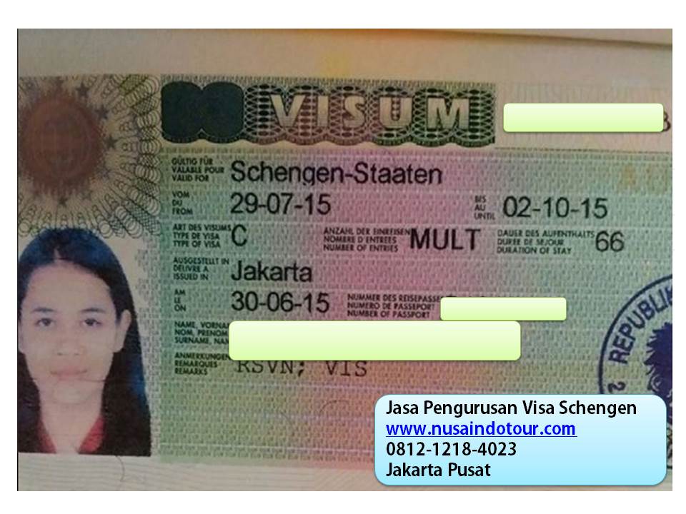 Contoh Visa Schengen