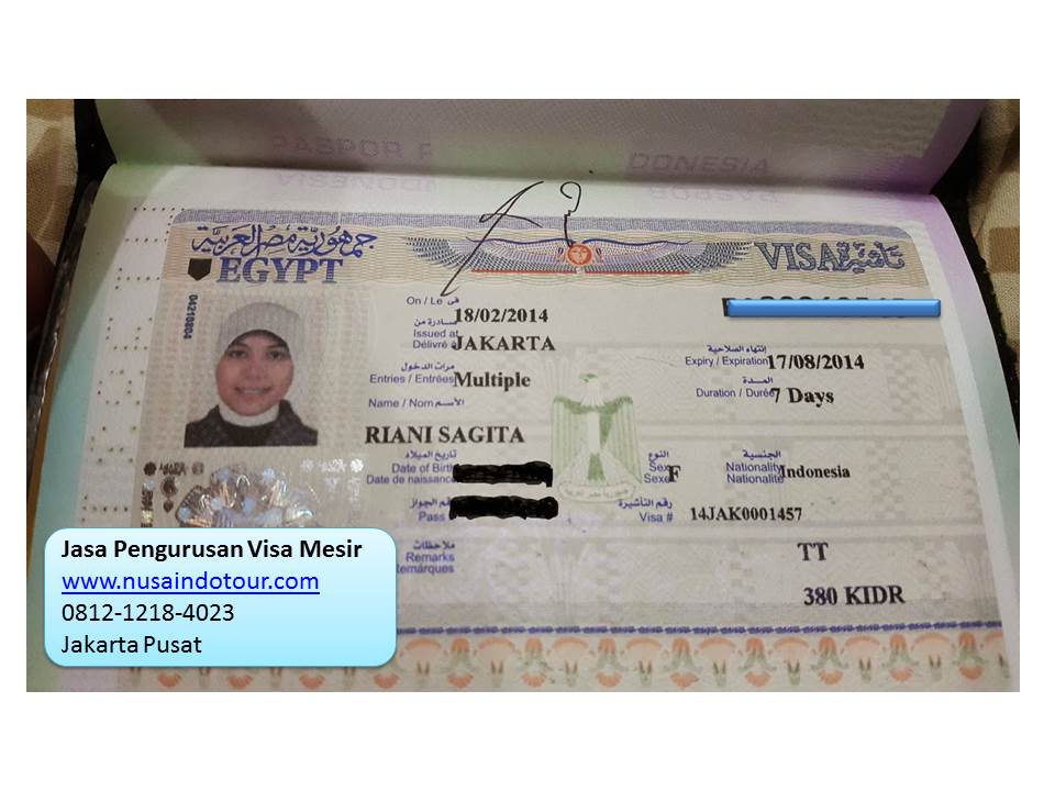 Contoh Visa Mesir